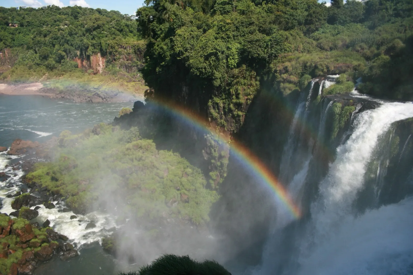 Iguazú waterfall and rainforest viewed from a managed visitor area